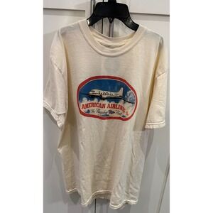 Malibu Shirts Mens Large American Airlines The Flagship Shirt Cream